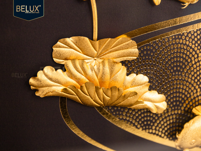 Tranh Niên Niên Hữu Dư Dát Vàng 24k 39x30cm